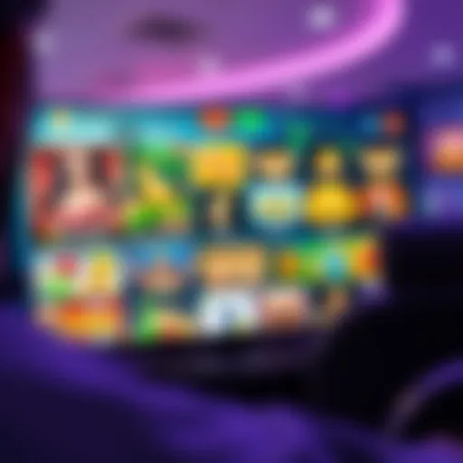 Vibrant online casino interface showcasing various games