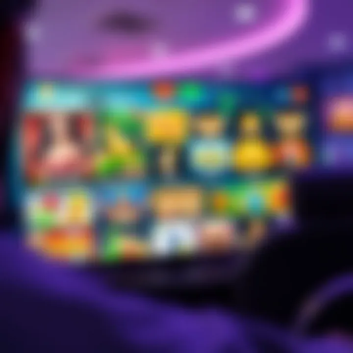 Vibrant online casino interface showcasing various games