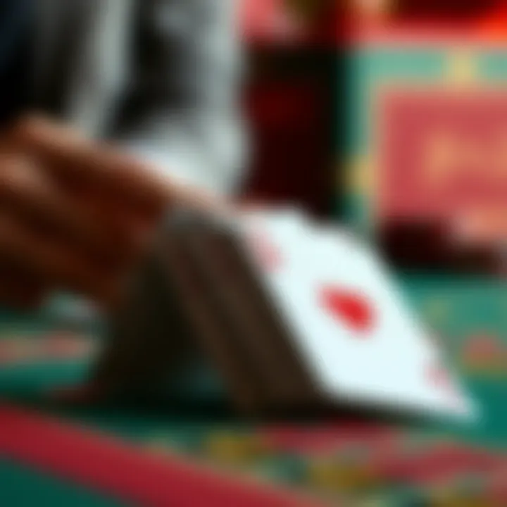 A close-up view of baccarat cards reflecting the excitement of the game.