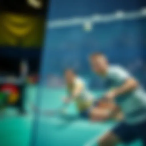 High-stakes badminton match showcasing intense gameplay