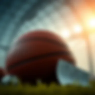 Close-up of a basketball and betting slip