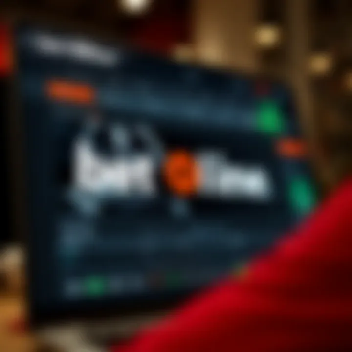 User interface of BetOnline platform