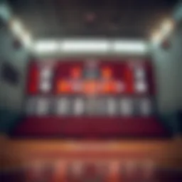 Basketball court with betting odds displayed