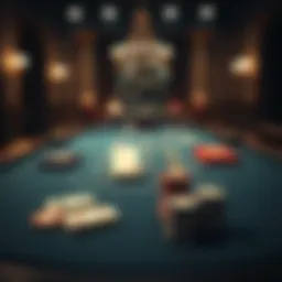 A classic blackjack table with chips and cards
