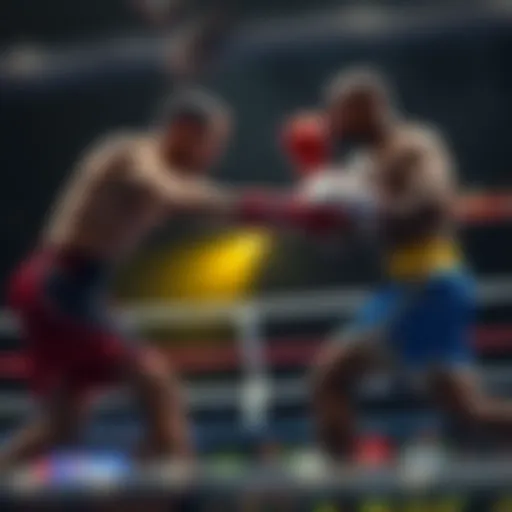 The Thrill of the Fight Dynamic boxing match showcasing fighters in action