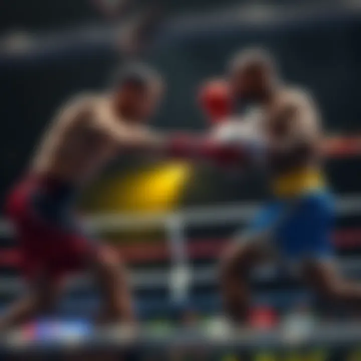 The Thrill of the Fight Dynamic boxing match showcasing fighters in action