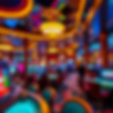 A luxurious casino interior with vibrant lights