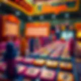 A vibrant illustration of a Chiki Bingo game board filled with colorful tiles and markers.