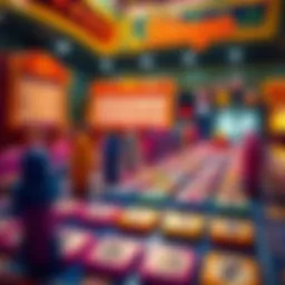 A vibrant illustration of a Chiki Bingo game board filled with colorful tiles and markers.