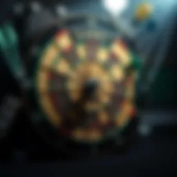 An intricate dartboard showcasing scoring sections