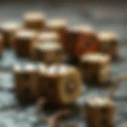 An ancient set of dice representing the origins of dice games