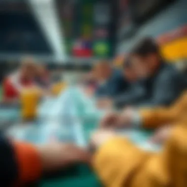 Group of bets being placed on various sports events