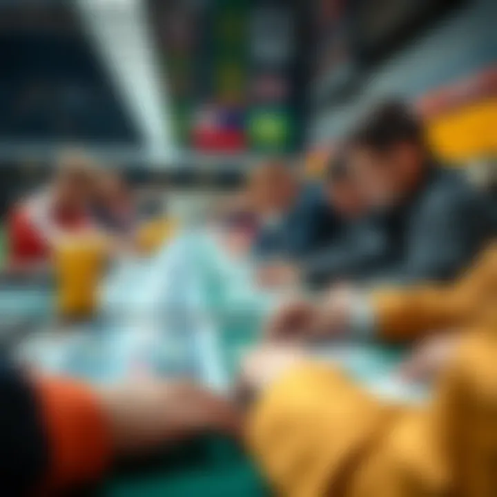 Group of bets being placed on various sports events