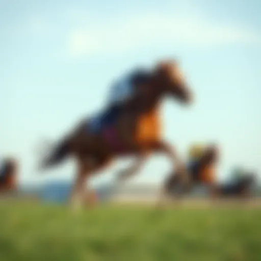 Symbolic representation of a galloping horse in motion