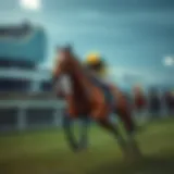 A majestic racehorse galloping on the Grand National course