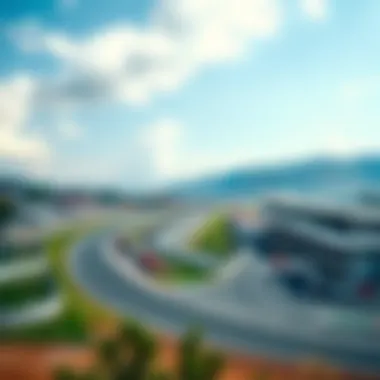 Spectacular view of the Hungaroring circuit during a race