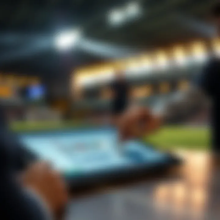 Strategic sports betting analysis on a tablet