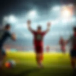 Exciting live football match atmosphere