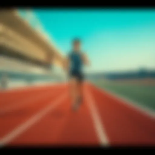 An athlete running on a marathon track