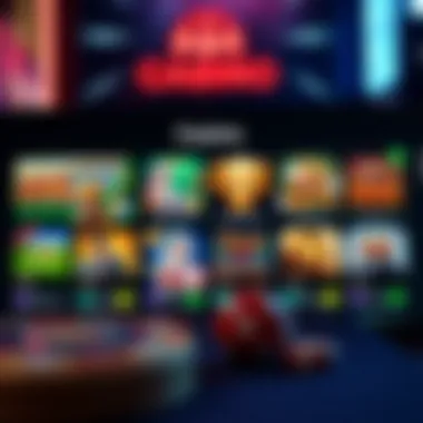 Graphic showcasing various game options within a mobile casino