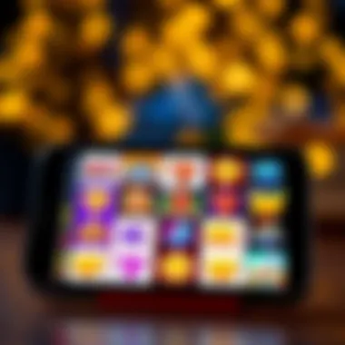 A selection of popular mobile slot games displayed on a smartphone