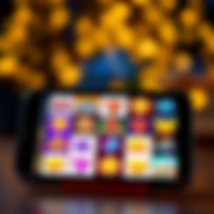 A selection of popular mobile slot games displayed on a smartphone