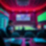 A vibrant illustration showcasing online sports betting platforms