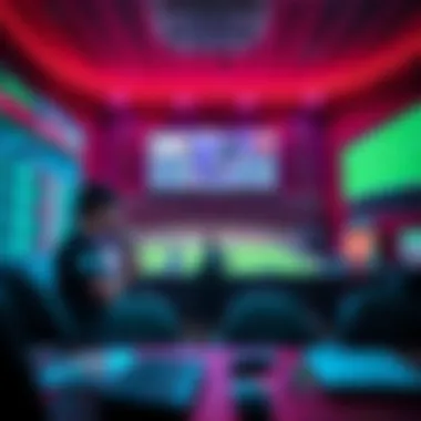 A vibrant illustration showcasing online sports betting platforms