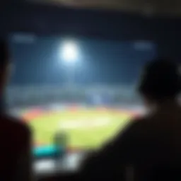 Live cricket match being streamed online