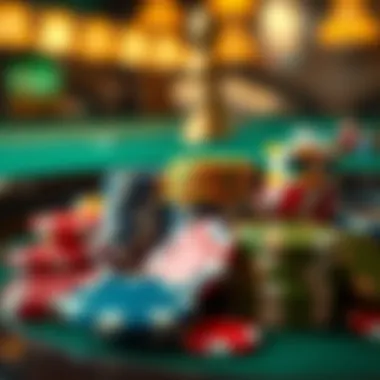 A collection of colorful chips used for betting at the roulette table