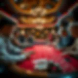 A captivating scene of a live baccarat table with players engaged in the game