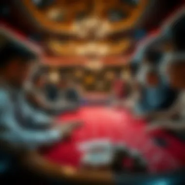 A captivating scene of a live baccarat table with players engaged in the game