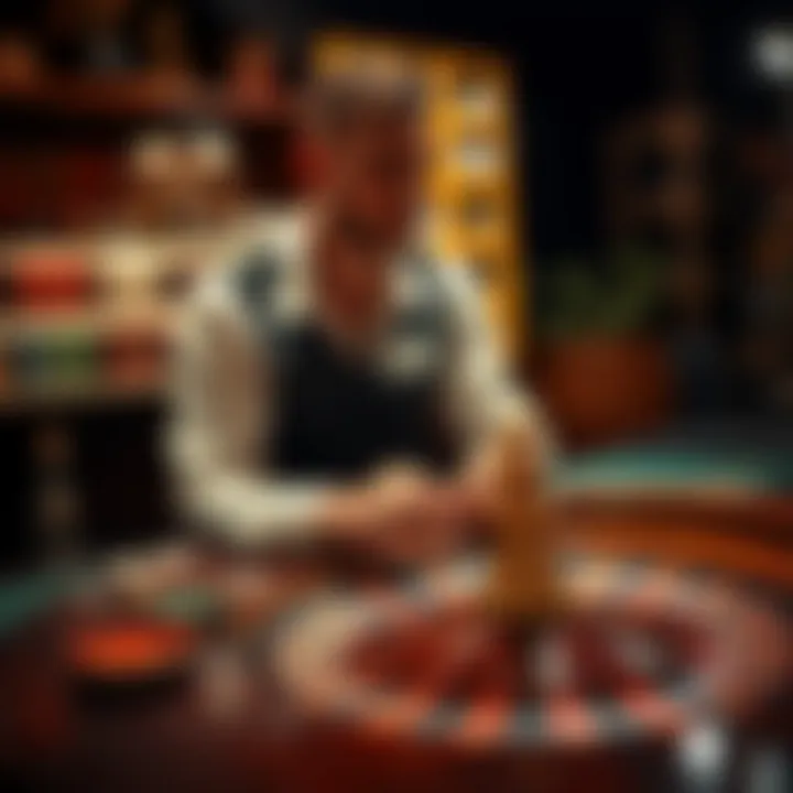 Player analyzing a roulette table with strategic insights