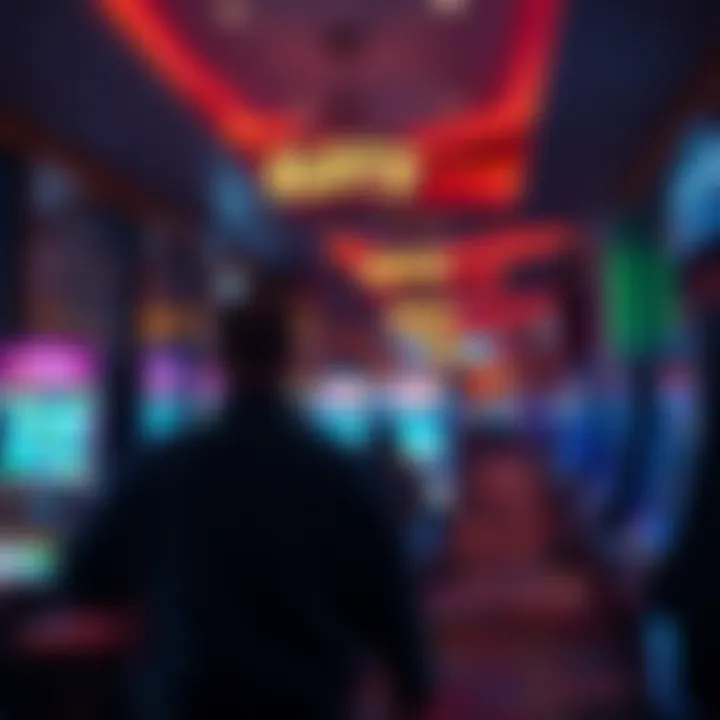 Inviting Casino Atmosphere for Slots Atmospheric casino environment with players enjoying slots