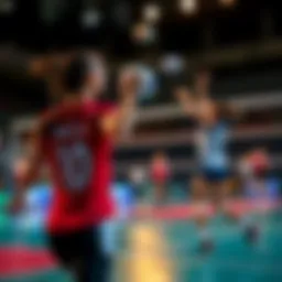 Dynamic volleyball match moment